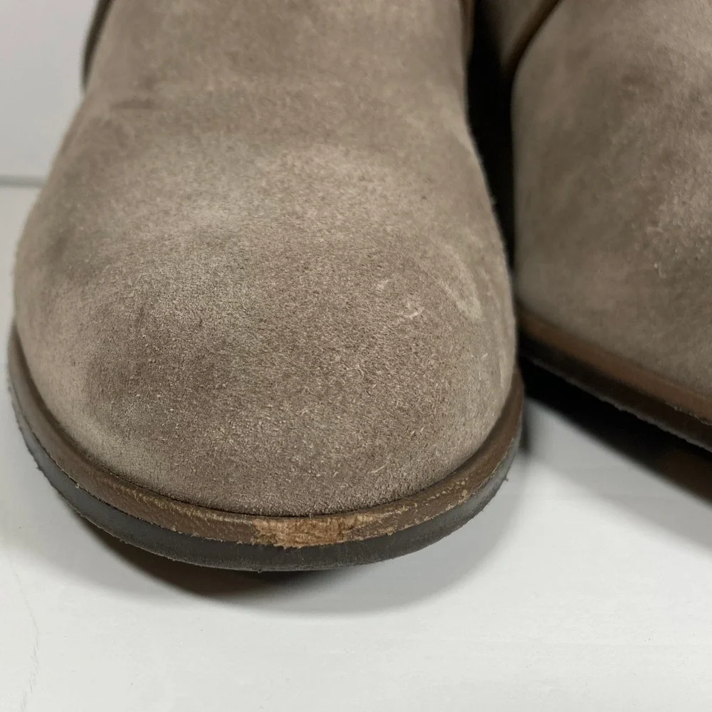 Stuart Weitzman Taupe Suede Wedge Ankle Boots Made‎ in Spain Size 8 M